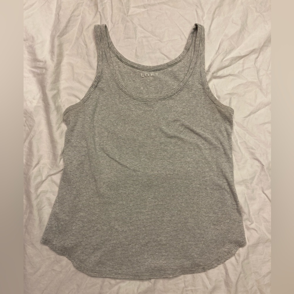 Loft XL grey/white striped camisole tank